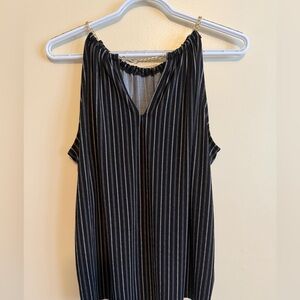 Adrianna Papell Black and White Striped Blouse